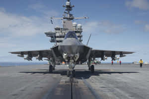 F35 Jeton Aircraft Carrier Deck Wallpaper