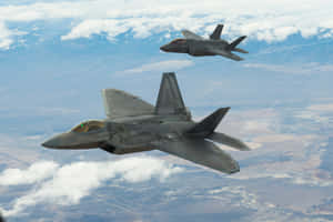 F35 Jets In Formation Flight Wallpaper