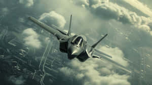 F35 Lightning I I In Flight Wallpaper