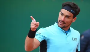 Fabio Fognini In Blue Shirt Wallpaper