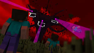 Face The Minecraft Wither In Darkness Wallpaper