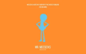 Faceless Mr Meeseeks In Orange Wallpaper