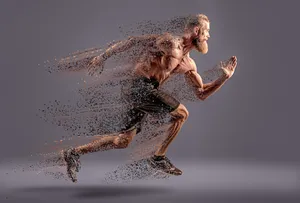 Fading Running Man Digital Wallpaper