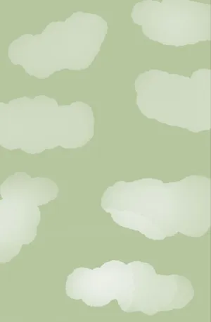Faint White Clouds On A Cute Sage Green Surface Wallpaper