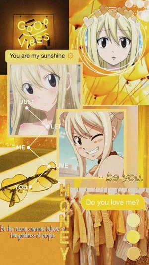 Fairy Tail Aesthetic Lucy Gold Graphic Wallpaper