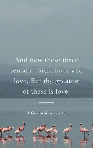 Faith Hope Love Flamingos Bible Verse Wallpaper