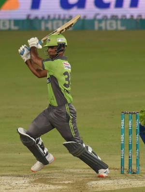 Fakhar Zaman Striking Stance Wallpaper