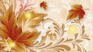 Fall Aesthetic Gold Maple Art Wallpaper