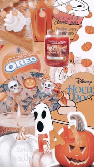 Fall Halloween Collage Aesthetic Wallpaper