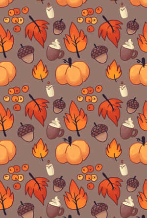 Fall Halloween Iphone Orange Pattern Wallpaper