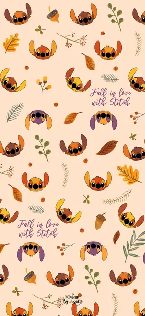 Fall Lilo And Stitch Iphone Pattern Wallpaper