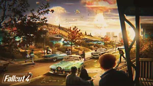 Fallout 4 4k People Witnessing Chaos Wallpaper