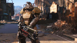 Fallout 4 Power Armor In Action Wallpaper