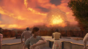 Fallout Nuke - Post-apocalyptic Explosion Scene Wallpaper