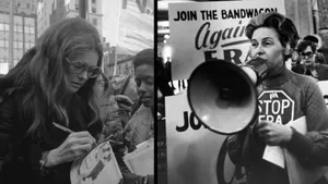 Famed Conservative Activist Phyllis Schlafly, Passionately Voicing Her Beliefs Through A Megaphone Wallpaper