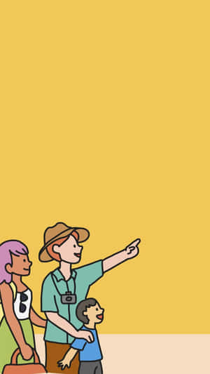 Family Adventure Illustration Wallpaper