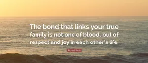 Family Bond Quote Over Ocean Sunset Wallpaper