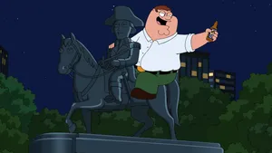 Family Guy Peter On Horse Statue Wallpaper