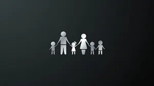 Family_ Silhouette_ Against_ Dark_ Background Wallpaper