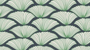 Fan Leaves Sage Green Desktop Wallpaper