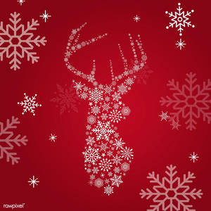 Fanart Snowflakes Red Christmas Background Wallpaper