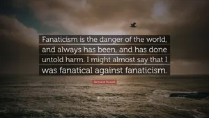 Fanaticism Quote Over Ocean Backdrop Wallpaper