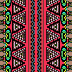 Fancy Colorful Tribal Pattern Geometric Wallpaper