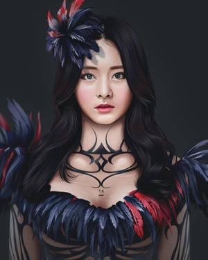 Fanmade Artwork Of Twice Tzuyu Wallpaper