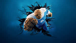 Fantastic Four The Thing Breaking Through Wallpaper