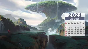 Fantasy August Calendar2021 Wallpaper