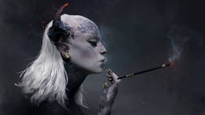 Fantasy Demon Smoking Wallpaper