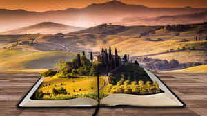 Fantasy Landscape Book Merge Wallpaper