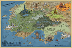 Fantasy Map Illustration Dark Souls Wallpaper