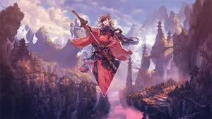 Fantasy_ Samurai_ Above_ Clouds Wallpaper