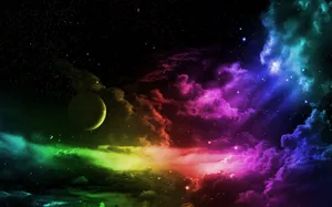 Fantasy Space Rainbow Background Wallpaper