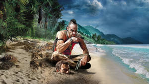 Far Cry 3 Vaas Sitting On Beach Wallpaper