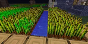 Farmer Enjoying His Prosperous Minecraft Farm Wallpaper