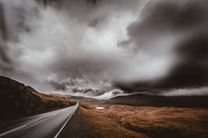 Faroe Islands Asphalt Road Wallpaper