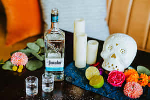 Fascinating El Jimador Silver Tequila High Angle Shot Wallpaper