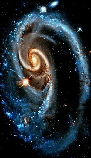 Fascinating Spiral Galaxy Glowing In Space Wallpaper