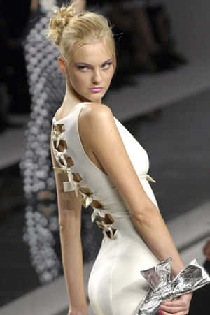Fashion Runway Model Glance Wallpaper