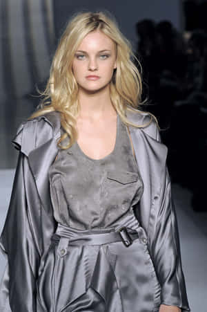 Fashion Runway Model Silver Outfit Wallpaper