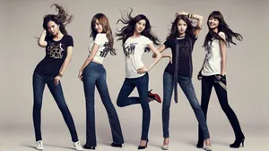 Fashionable_ Group_ Posing_in_ Denim_and_ Tees Wallpaper