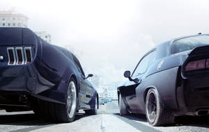 Fast And Furious Cars From Behind Wallpaper