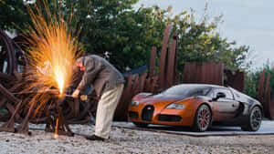 Fastest Luxury - Bugatti Veyron In Action Wallpaper