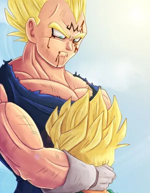 Father And Son Duo - Vegeta And Trunks Powering Up Wallpaper