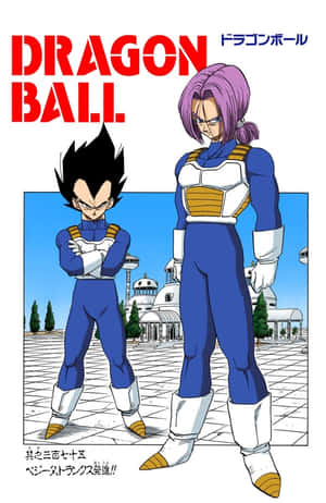 Father And Son Power Duo: Vegeta And Trunks In Battle Stance Wallpaper