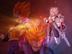 Father And Son Power Duo - Vegeta And Trunks Wallpaper