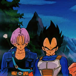 Father-son Bond: Vegeta And Trunks Wallpaper