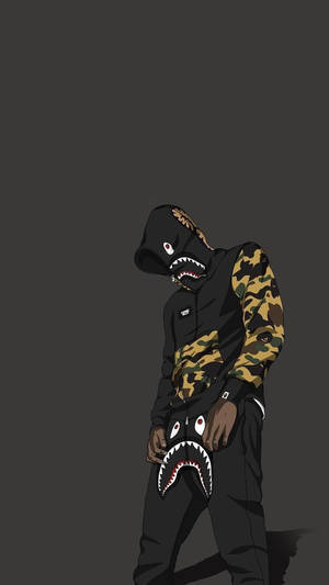 Fatigue Print Bape Cartoon Wallpaper